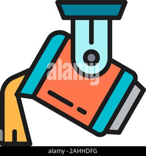 Casting metal, steel production, metallurgy flat color line icon. Stock Vector