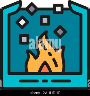 Blast metal melting, ladle for melting steel, metallurgy flat color line icon. Stock Vector