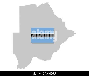 Silhouette of the map of botswana with its flag Stock Photo - Alamy
