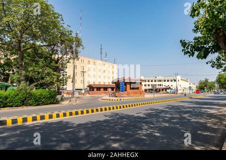 Lahore Picturesque View of Common Buildings at McLeod Road on a Sunny Blue Sky Day Stock Photo