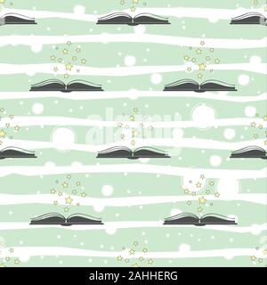 Open book icon with with stars above it. Isolated icon of an open book on white background. Vector Illustration Stock Vector