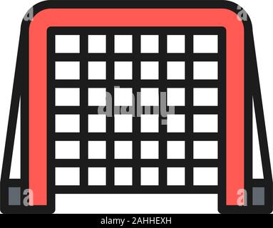 Vector hockey gates flat color line icon. Isolated on white background Stock Vector