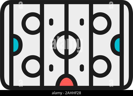 Vector hockey field, air hockey flat color line icon. Stock Vector