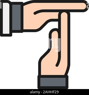 Time out gesture, break in hockey flat color line icon. Stock Vector