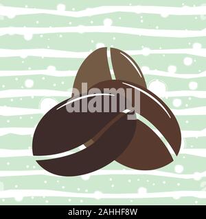 Simple icon with three coffee bean. Flat Design.  Vector Illustration Stock Vector