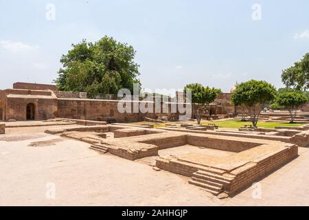 Lahore Fort Picturesque View of Sheesh Mahal Courtyard on a Sunny Blue Sky Day Stock Photo