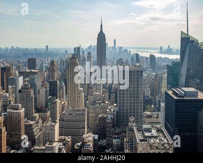 Manhattan, New York, United States of America : [ City architecture details from above and down below, apartment buildings and offices ] Stock Photo