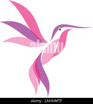 Colorful Hummingbird icon symbol in modern flat style. Hummingbird vector symbol for element design. Vector illustration EPS.8 EPS.10 Stock Vector