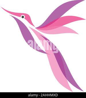 Colorful Hummingbird icon vector in modern flat style for web, graphic and mobile design. Hummingbird vector symbol for element design. Vector illustr Stock Vector