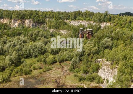 Former quarry Liban in Krakow, Poland. Remains of a limestone quarry & WWII labor camp Stock Photo