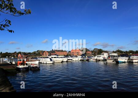 Summer view over Oulton Broad, Lowestoft town, Suffolk county, England Stock Photo