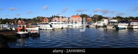 Summer view over Oulton Broad, Lowestoft town, Suffolk county, England Stock Photo