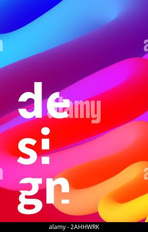 wave poster, electronic music banner, tempate for party flyer, vector blend background, minimal gradient design Stock Vector