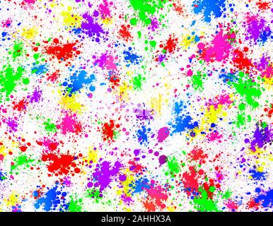 Colorful abstract background. Paint splashes on white isolated background. Stock Photo