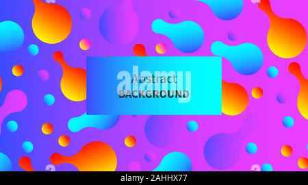 Amoeba shapes, liquid shapes pattern, abstract gradient memphis banner, organic science background, backdrop, vector illustration Stock Vector