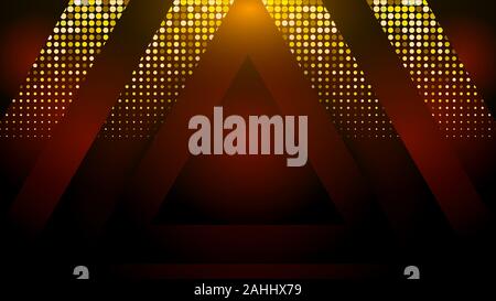 Futuristic luxury background with glitter, geometric technology 3D triangle frame, vector abstract banner, flyer, digital template, blue dark vip card Stock Vector