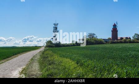 lighthouse in Bastorf, germany with Antenna - lighthouse Buk Stock Photo