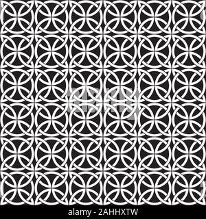 Celtic seamless pattern, geometric black and white pattern, celtic vector ornament Stock Vector