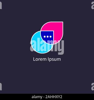 Bubble speech icon, dialog symbol, talk, speak, chat logo, text message, flat vector graphic color design Stock Vector