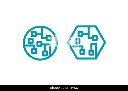 technology icon, digital tech logo element, modern information sign, technology symbol, vector graphic design Stock Vector