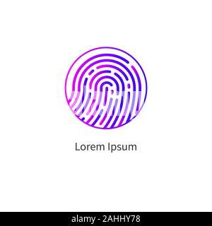finger print icon, id logo, fingerprint sign, biometric gradient blue symbol, vector illustration Stock Vector