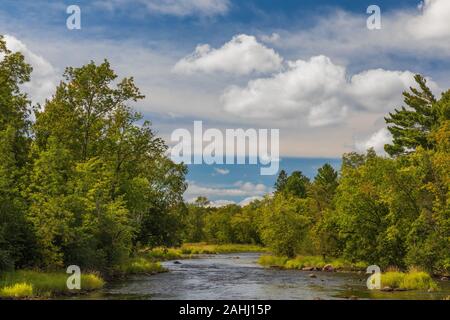 East Fork of the Chippewa River on a pretty day in September. Stock Photo