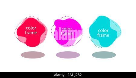 liquid shapes, abstract modern fluid frames, set of color vector banners Stock Vector