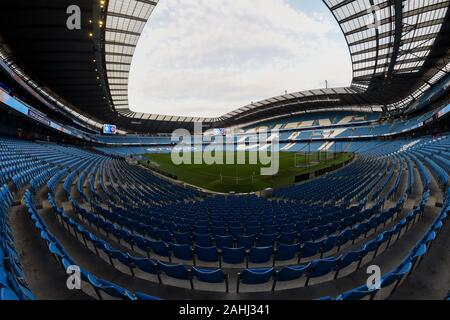 29th December 2019, Etihad Stadium, Manchester, England; Premier League, Manchester City v Sheffield United :A general view of Etihad Stadium, venue for todays game. Credit: Richard Long/News Images Stock Photo