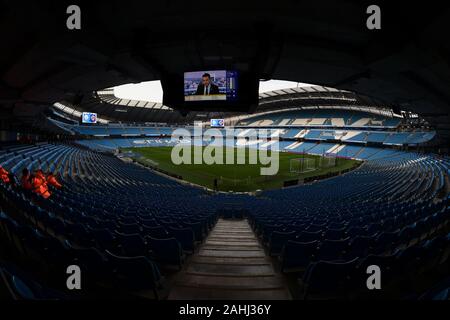 29th December 2019, Etihad Stadium, Manchester, England; Premier League, Manchester City v Sheffield United :A general view of Etihad Stadium, venue for todays game. Credit: Richard Long/News Images Stock Photo