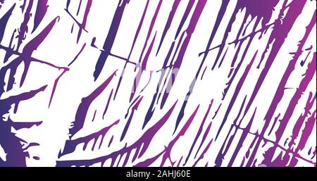 Purple scratches abstract background, grungy effect on white Stock Vector