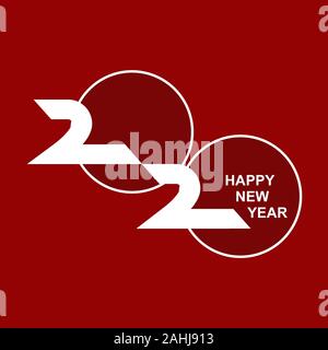 2020 Happy New Year banner template design for brochure, poster, banner, social media post. solid color, isolated, clean background Stock Photo