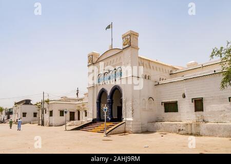 Sukkur Main Railway Station Picturesque View of the Main Gate Entrance on a Sunny Blue Sky Day Stock Photo