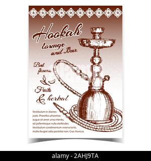 Hookah Lounge And Bar Advertising Poster Vector Stock Vector