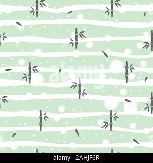 Seamless Pattern with bamboo on white background. Minimalism. Great for swatches, fabric, textile, textures, wall art, gift/wrapping paper, etc. Vecto Stock Vector