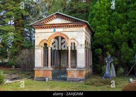 Mausoleum of Sir William Richard Drake in South Cemetery, Brookwood Cemetery, Cemetery Pales, Brookwood, near Woking, Surrey, southeast England, UK Stock Photo