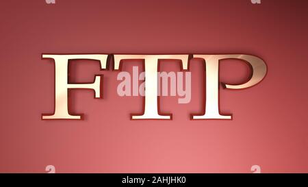 FTP golden 3D write Stock Photo