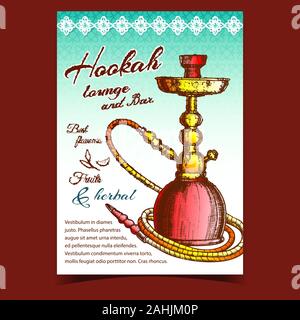 Hookah Lounge And Bar Advertising Poster Vector Stock Vector