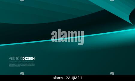 Abstract geometric Background. Wave Gradient Shape with light. Vector Illustration For Wallpaper, Banner, Background, Card, landing page , etc Stock Vector
