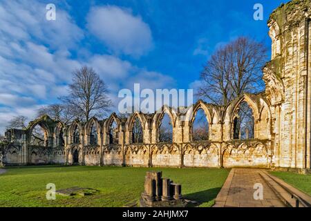 YORK CITY ENGLAND THE RUINS OF ST MARYS ABBEY Stock Photo