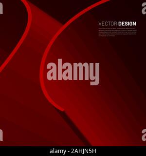 Abstract geometric background. wavy and color red. Vector illustrations for wallpapers, banners, backgrounds, cards, landing pages, etc. Stock Vector