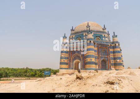 Uch Sharif Jawindi Bibi Tomb Breathtaking Picturesque View on a Sunny Blue Sky Day Stock Photo