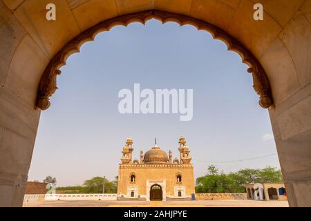 Derawar Abbasi Mosque Breathtaking Picturesque View next to Nawab Palace on a Sunny Blue Sky Day Stock Photo