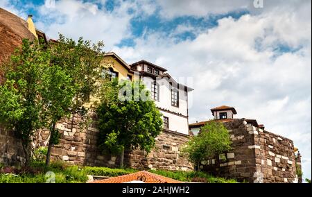 Houses in the old town of Ankara, Turkey Stock Photo