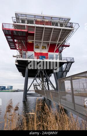 REM Eiland, a restaurant located on top of a former offshore platform at Houthavens, a newly built up-and-coming area of Amsterdam. Stock Photo