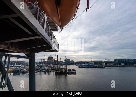 Overlooking Amsterdam Houthavens from REM Eiland, a restaurant located on top of a former offshore platform. Stock Photo
