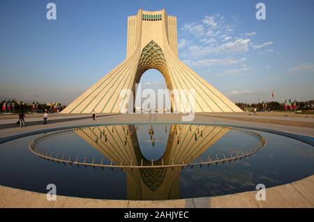 The Azadi Tower, or King Memorial Tower, is the symbol of Teheran, Iran ...