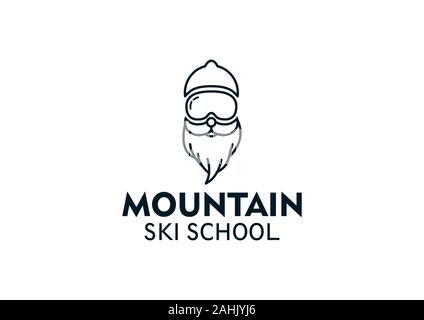 Mountain Ski School logo Stock Vector
