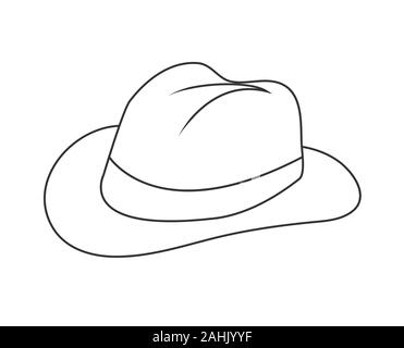 Blank outline of a hat. Headdress icon, hat. Isolated outline on a white background. Flat style Stock Vector