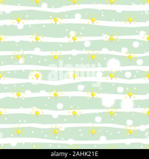 Seamless pattern with shining bulbs on simple background. Vector Illustration. Stock Vector