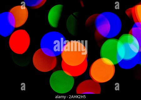 Out of focus Christmas tree fairy lights - background or overlay Stock Photo